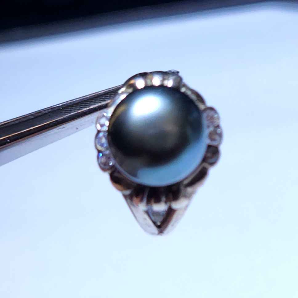 11mm Tahitian Pearl Ring Size 8